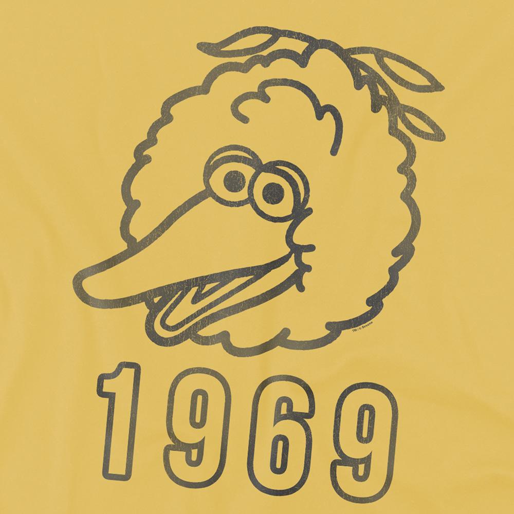 Banana Yellow - Side - Sesame Street Unisex Adult 1969 Big Bird T-Shirt