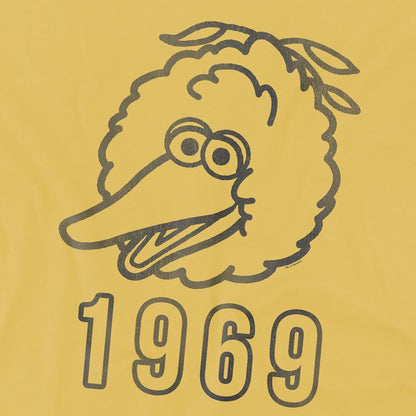 Banana Yellow - Side - Sesame Street Unisex Adult 1969 Big Bird T-Shirt