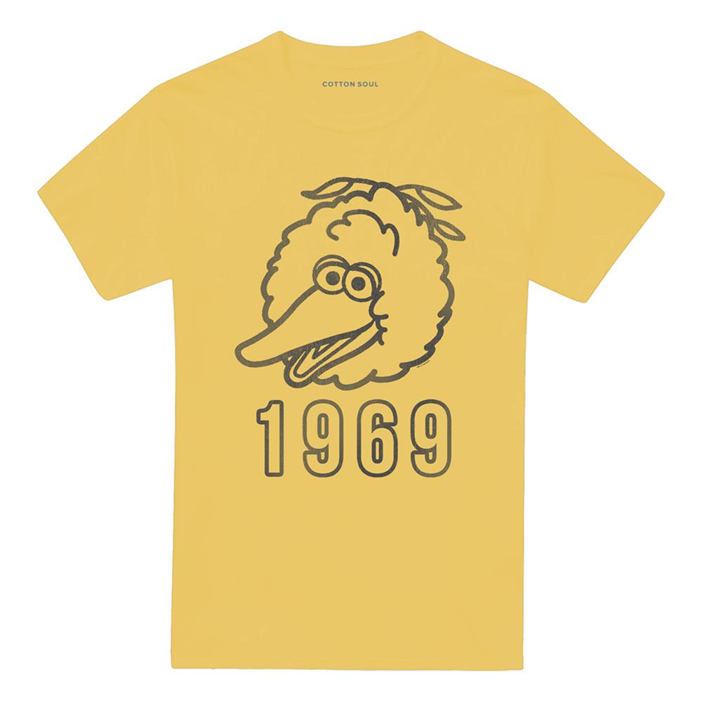 Banana Yellow - Front - Sesame Street Unisex Adult 1969 Big Bird T-Shirt