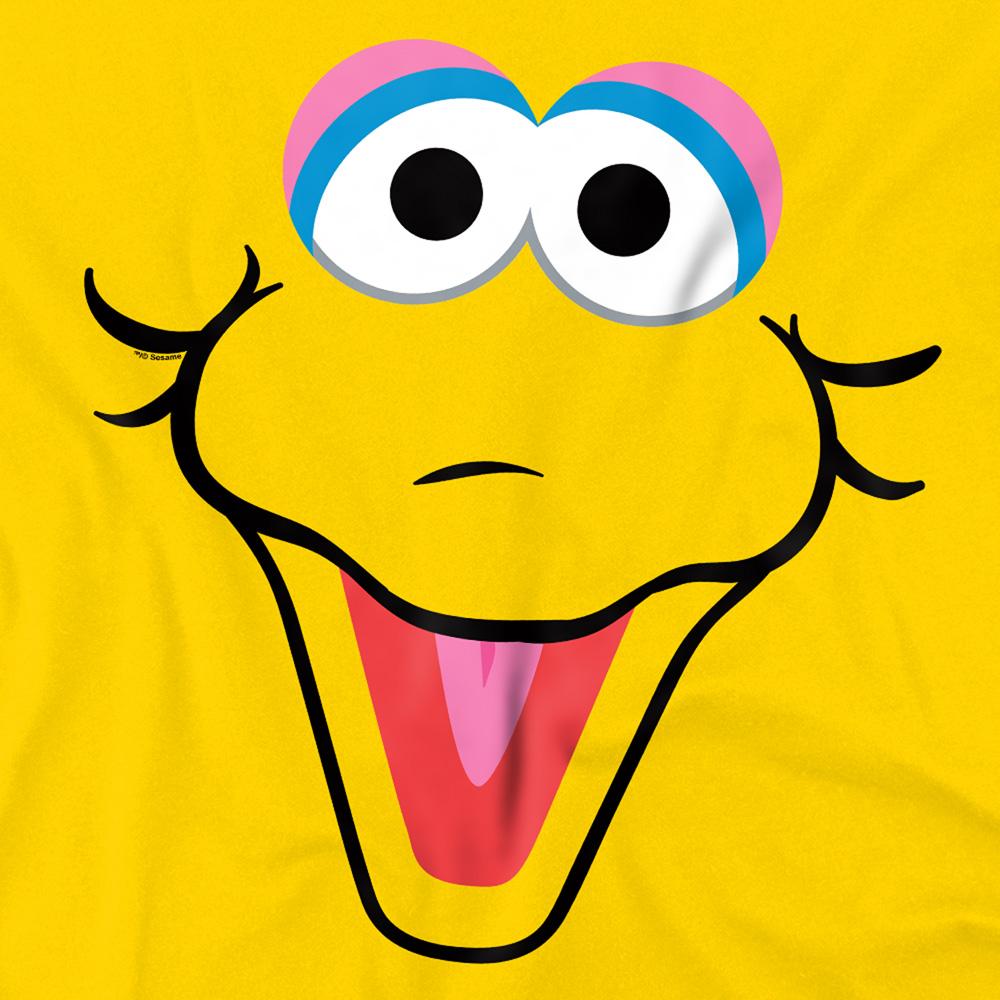 Yellow - Side - Sesame Street Unisex Adult Big Bird Eyes T-Shirt