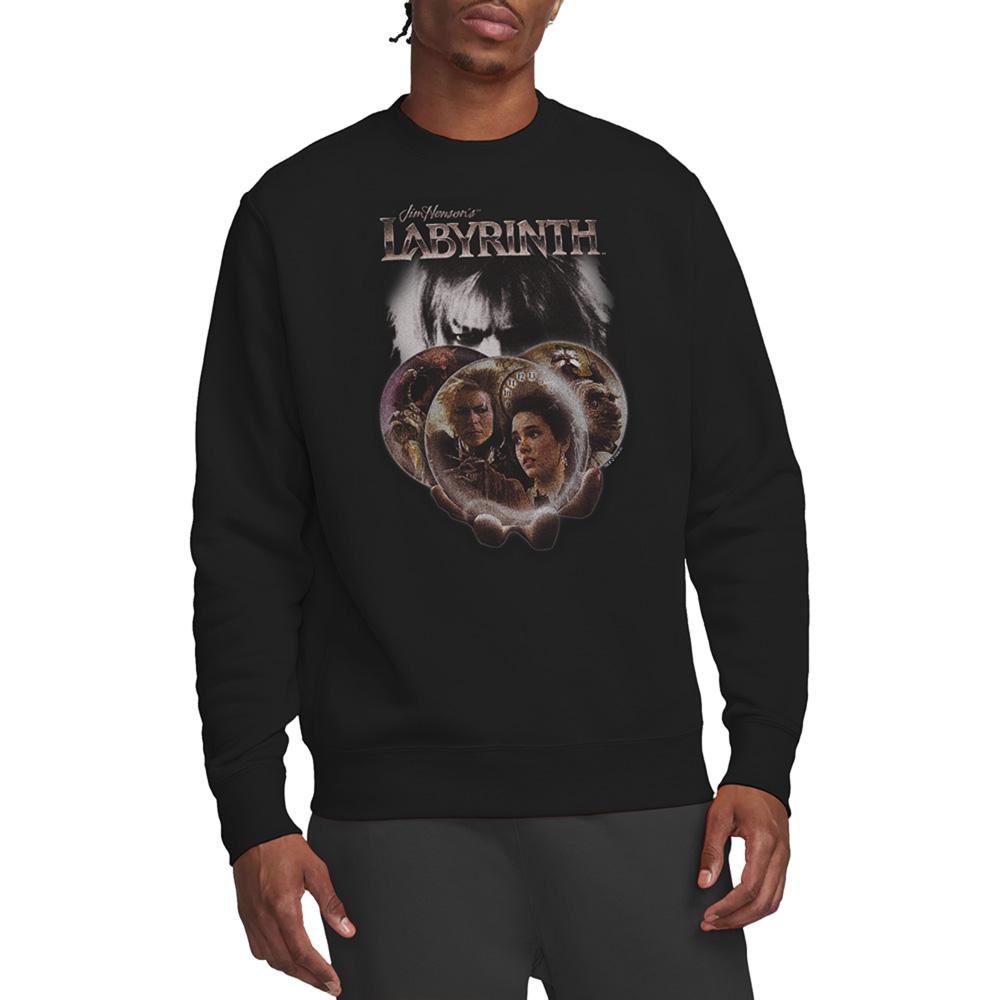 Black - Back - Labyrinth Unisex Adult Globe Sweatshirt