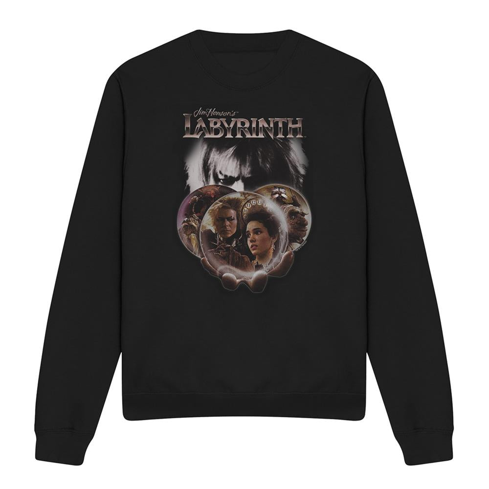 Black - Front - Labyrinth Unisex Adult Globe Sweatshirt