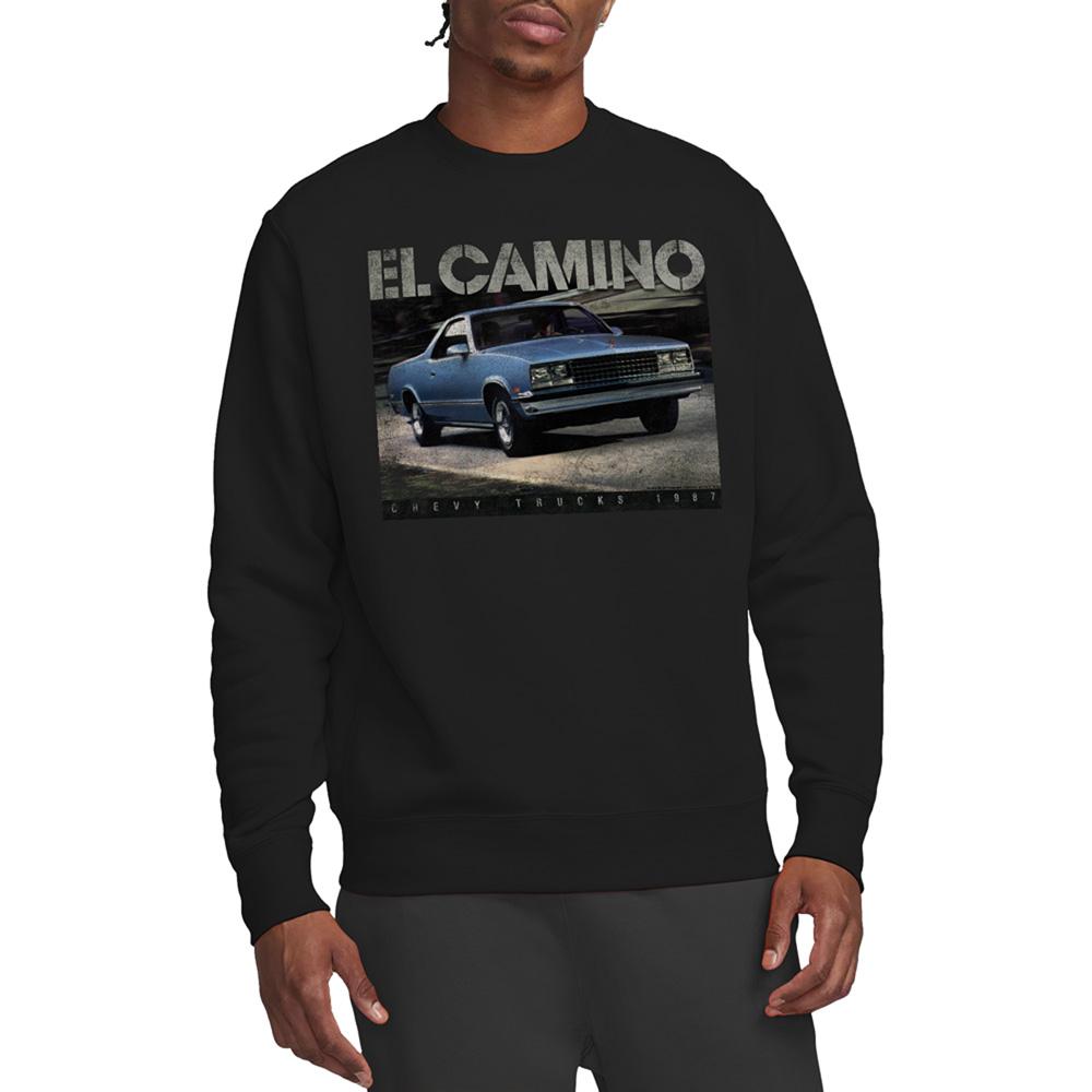 Black - Back - Chevrolet Unisex Adult El Camino Truck 87 Sweatshirt