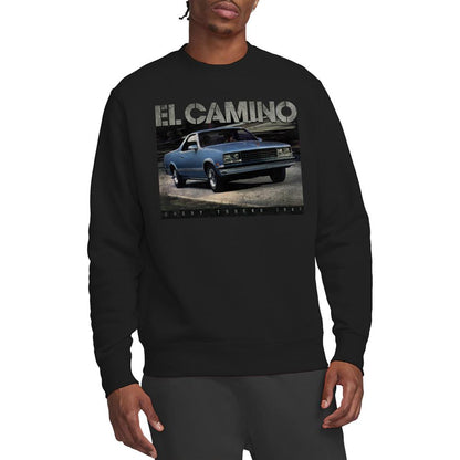 Black - Back - Chevrolet Unisex Adult El Camino Truck 87 Sweatshirt