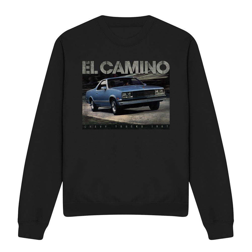 Black - Front - Chevrolet Unisex Adult El Camino Truck 87 Sweatshirt