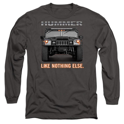 Charcoal - Front - Hummer Unisex Adult Like Nothing Else Long-Sleeved T-Shirt
