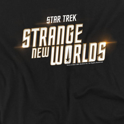 Black - Side - Star Trek Unisex Adult Strange New Worlds Logo T-Shirt