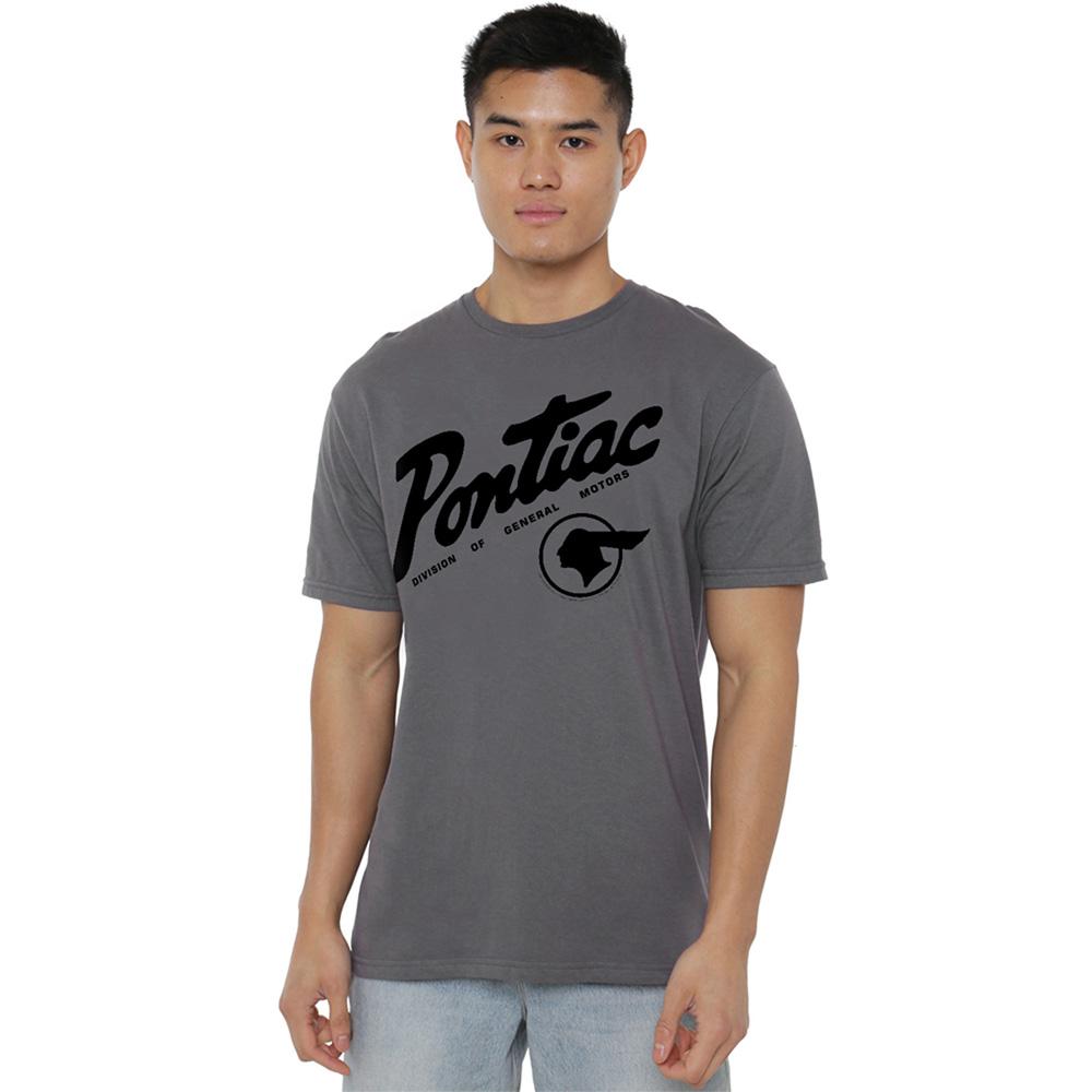 Charcoal - Back - Pontiac Unisex Adult Division Logo T-Shirt