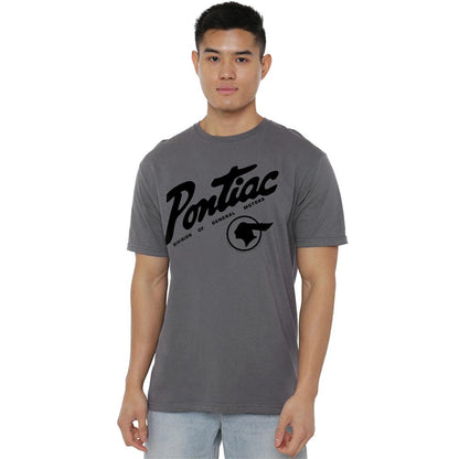 Charcoal - Back - Pontiac Unisex Adult Division Logo T-Shirt
