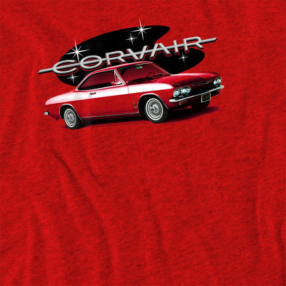 Heather Red - Side - Chevrolet Unisex Adult 65 Corvair Mona Spyda Coupe Heather T-Shirt