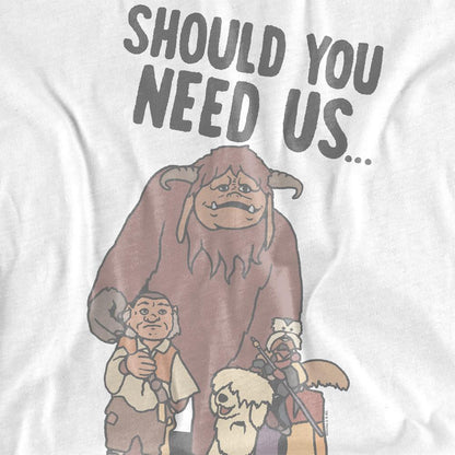 White - Side - Labyrinth Womens-Ladies Should You Need Us T-Shirt