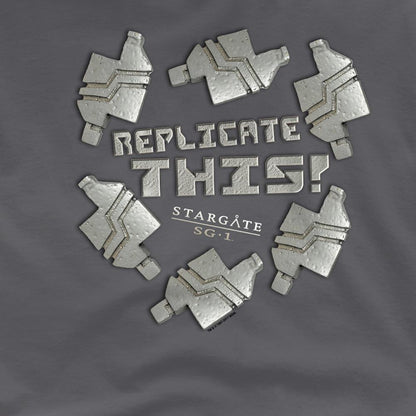 Charcoal - Side - Stargate SG-1 Unisex Adult Replicate This T-Shirt