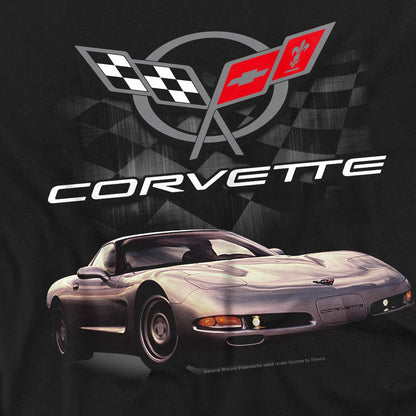 Black - Side - Chevrolet Unisex Adult Checkered Past T-Shirt