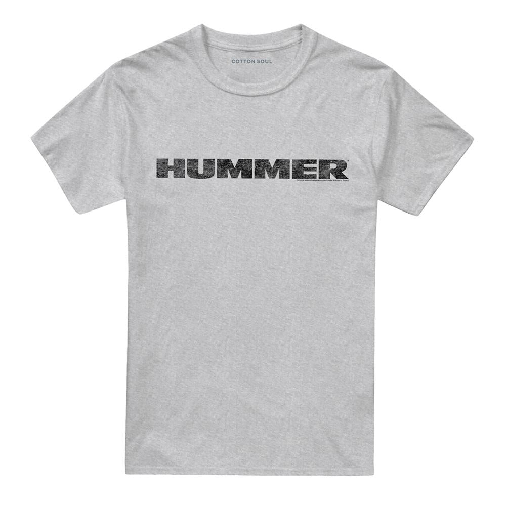 Athletic Heather - Front - Hummer Unisex Adult Distressed Logo T-Shirt