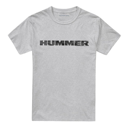 Athletic Heather - Front - Hummer Unisex Adult Distressed Logo T-Shirt
