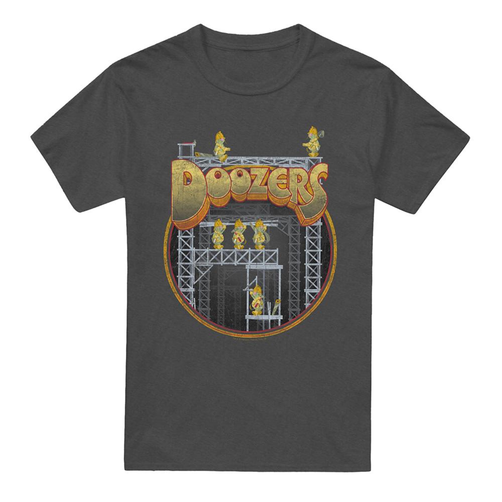 Charcoal - Front - Fraggle Rock Unisex Adult Rock Doozers Construction Heather T-Shirt