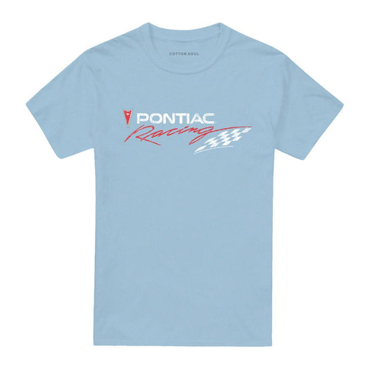 Light Blue - Front - Pontiac Unisex Adult Rough-Hewn Racing T-Shirt
