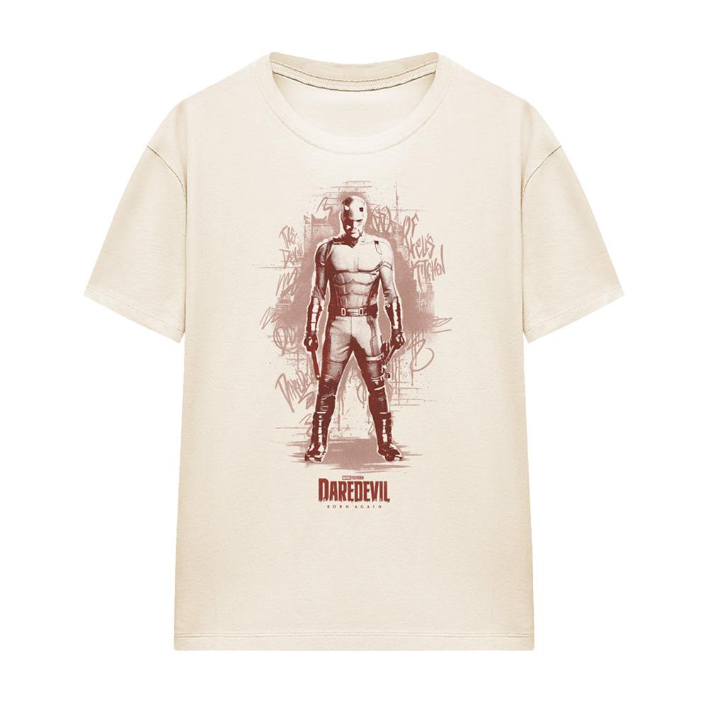 Natural - Front - Daredevil Womens-Ladies Born Again Hell´s Kitchen Graffiti T-Shirt
