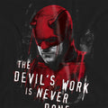 Black - Back - Daredevil Womens-Ladies Born Again The Devil´s Work Is Never Done T-Shirt