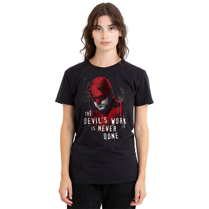 Black - Front - Daredevil Womens-Ladies Born Again The Devil´s Work Is Never Done T-Shirt