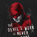 Black - Back - Daredevil Unisex Adult Born Again The Devil´s Work Is Never Done T-Shirt