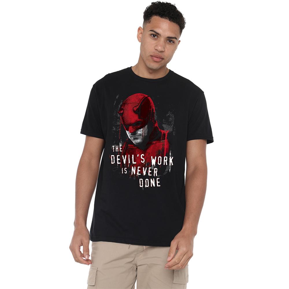 Black - Front - Daredevil Unisex Adult Born Again The Devil´s Work Is Never Done T-Shirt