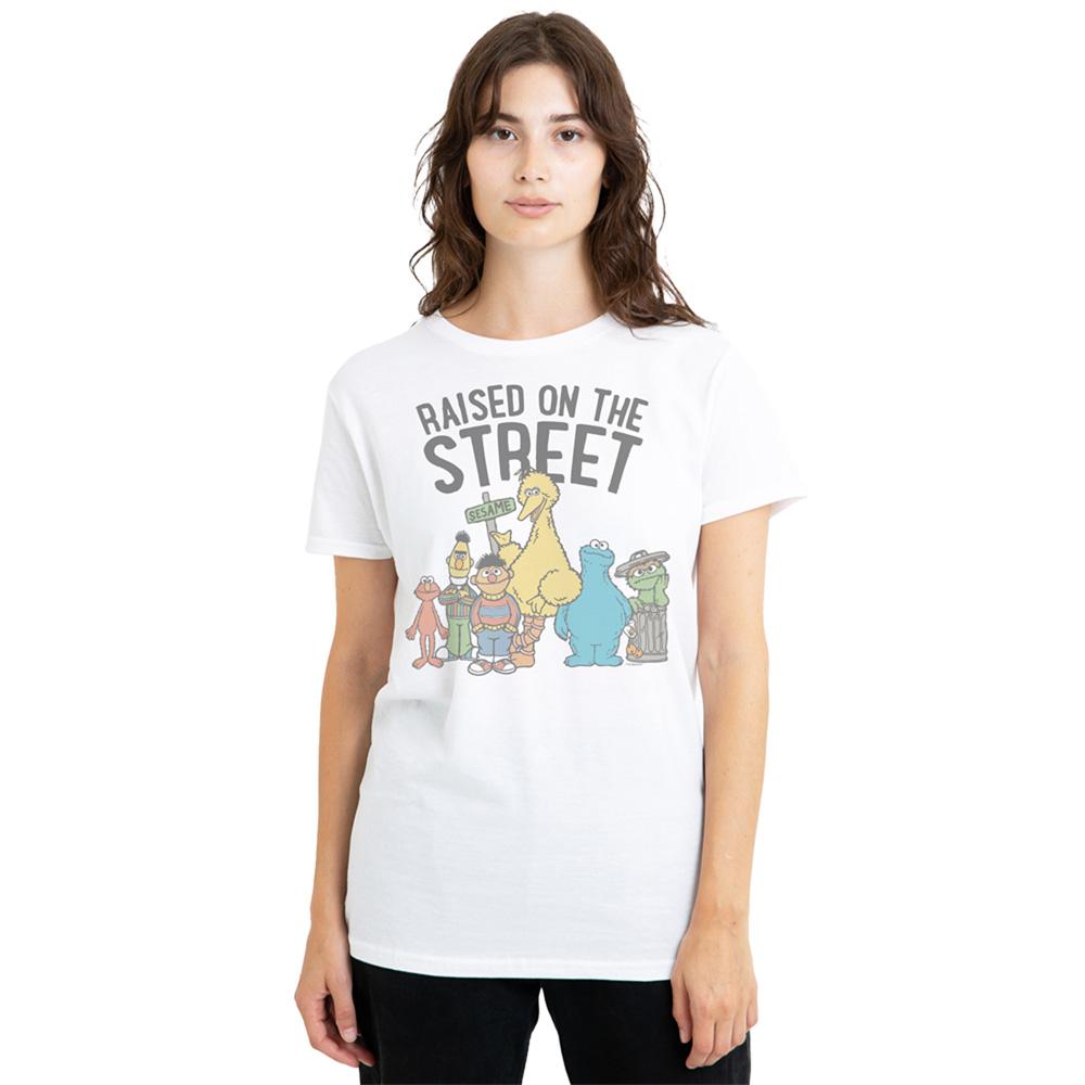 White - Back - Sesame Street Womens-Ladies The In My Hood T-Shirt