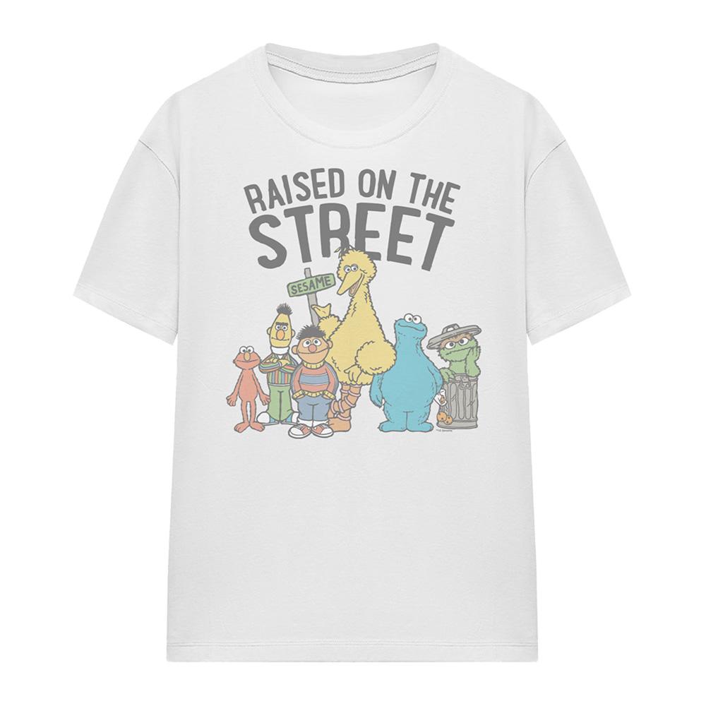 White - Front - Sesame Street Womens-Ladies The In My Hood T-Shirt