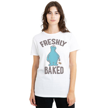 White - Back - Sesame Street Womens-Ladies The Right Out The Oven T-Shirt