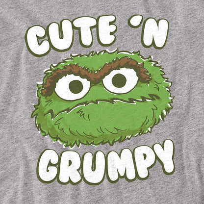 Athletic Heather - Back - Sesame Street Unisex Adult Cute N Grumpy Heather T-Shirt