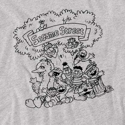 Athletic Heather - Side - Sesame Street Unisex Adult Simple Street Group Shot Heather T-Shirt