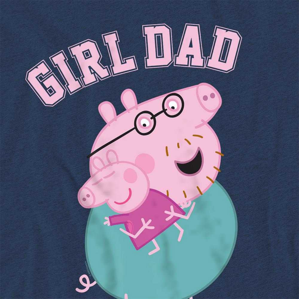 Heather Navy - Side - Peppa Pig Unisex Adult Girl Dad Daddy Pig Heather T-Shirt