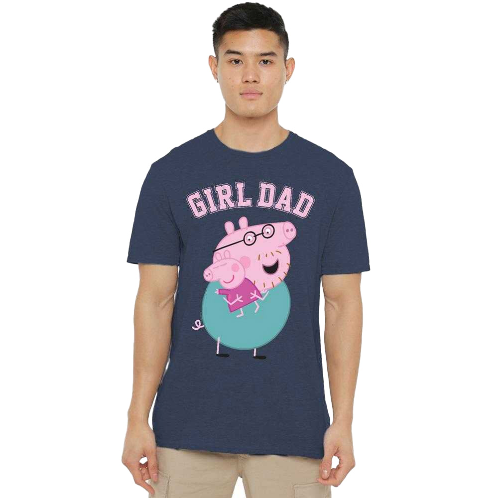 Heather Navy - Lifestyle - Peppa Pig Unisex Adult Girl Dad Daddy Pig Heather T-Shirt