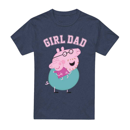 Heather Navy - Front - Peppa Pig Unisex Adult Girl Dad Daddy Pig Heather T-Shirt
