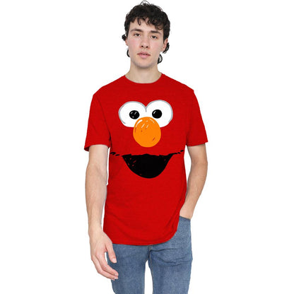 Red - Back - Sesame Street Unisex Adult Elmo Sketch Heather T-Shirt