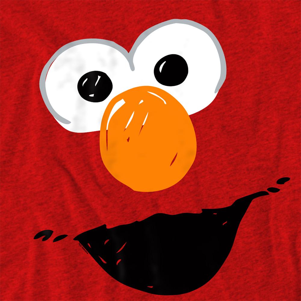 Red - Side - Sesame Street Unisex Adult Elmo Sketch Heather T-Shirt