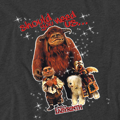 Charcoal - Side - Labyrinth Unisex Adult Should You Need Us Heather T-Shirt