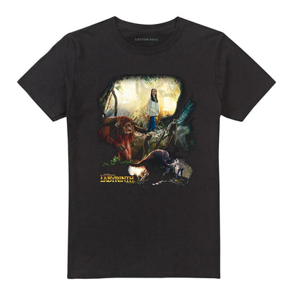 Black - Front - Labyrinth Unisex Adult Sarah & Ludo T-Shirt