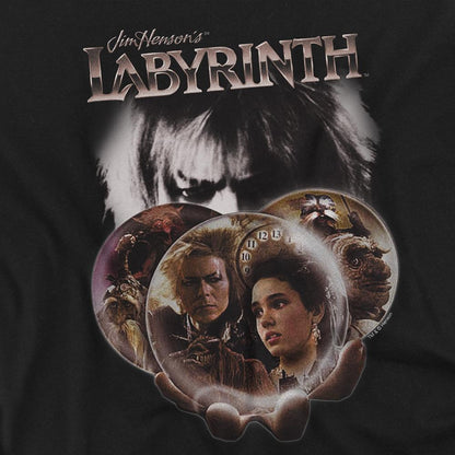 Black - Side - Labyrinth Unisex Adult Globe T-Shirt
