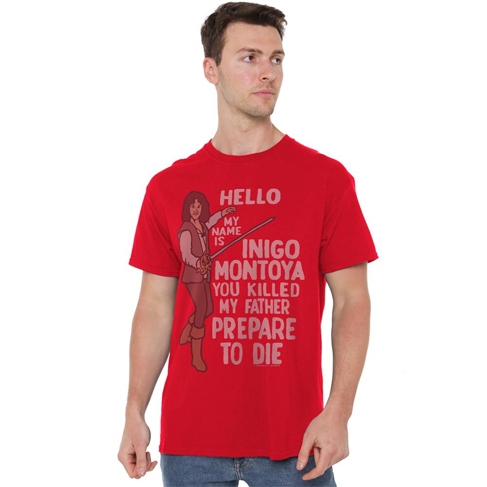 Red - Back - The Princess Bride Unisex Adult Hello My Name Is T-Shirt