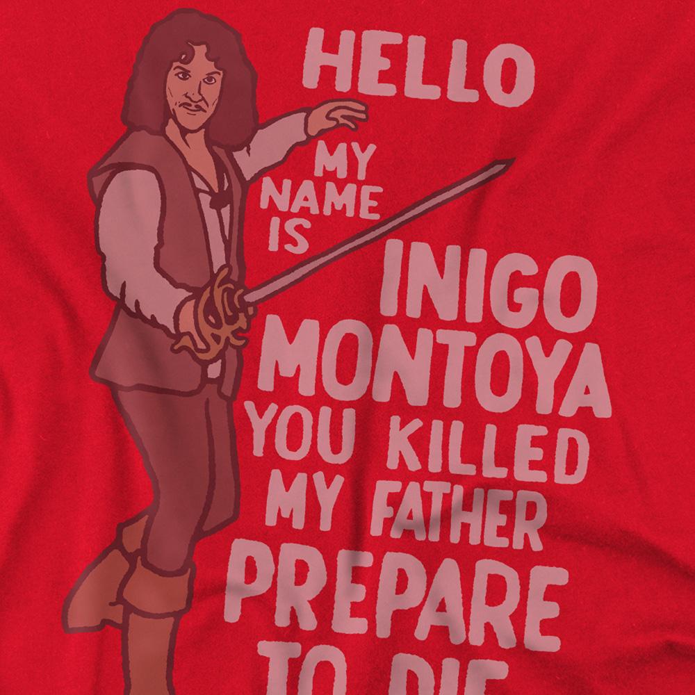 Red - Side - The Princess Bride Unisex Adult Hello My Name Is T-Shirt