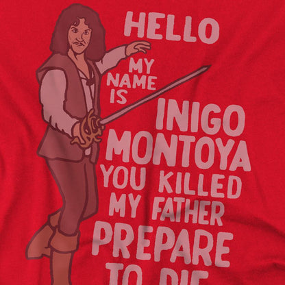 Red - Side - The Princess Bride Unisex Adult Hello My Name Is T-Shirt