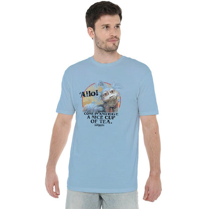 Light Blue - Back - Labyrinth Unisex Adult Come In & Have A Nice Cup Of Tea T-Shirt