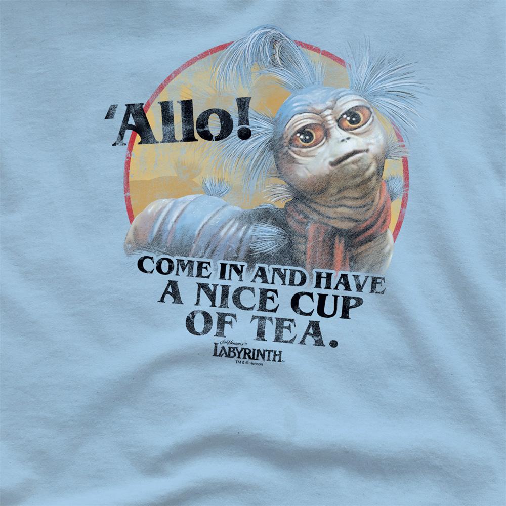 Light Blue - Side - Labyrinth Unisex Adult Come In & Have A Nice Cup Of Tea T-Shirt