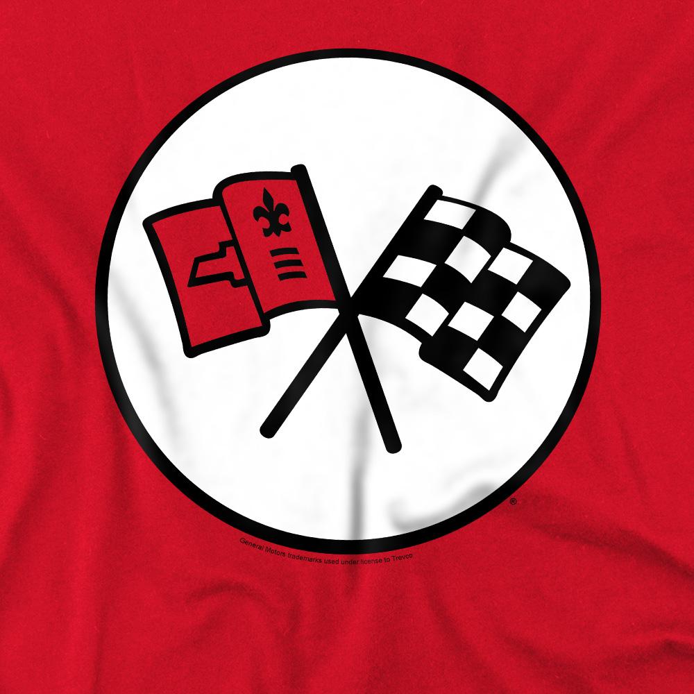 Red - Side - Chevrolet Unisex Adult 2Nd Gen Vette Logo T-Shirt