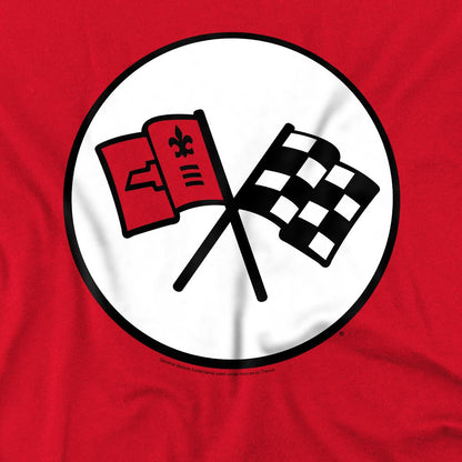 Red - Side - Chevrolet Unisex Adult 2Nd Gen Vette Logo T-Shirt