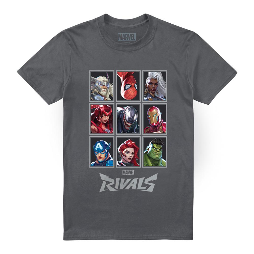 Light Graphite - Lifestyle - Marvel Rivals Unisex Adult Character Grid T-Shirt