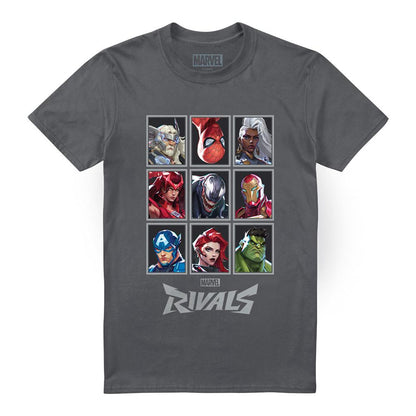 Light Graphite - Lifestyle - Marvel Rivals Unisex Adult Character Grid T-Shirt