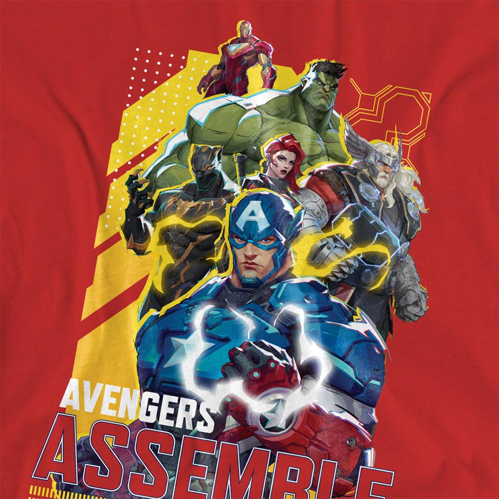 Red - Back - Marvel Rivals Womens-Ladies Assemble Avengers T-Shirt