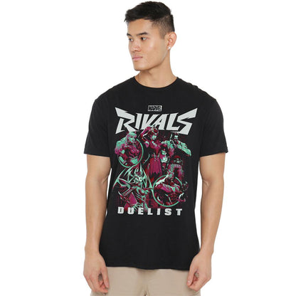 Black - Front - Marvel Rivals Unisex Adult Duelist T-Shirt